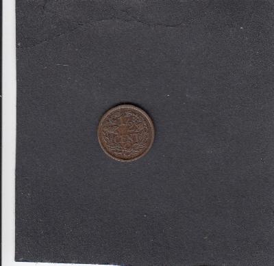 Beschrijving: 1/2 Cent WILHELMINA 